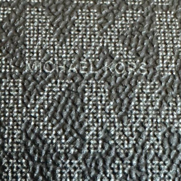 Michael Kors Jet Set Continental Wallet Signature Black Grey Handle Zip Leather - Picture 9 of 11